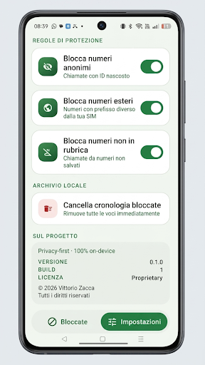 CallGuard - Regole di protezione