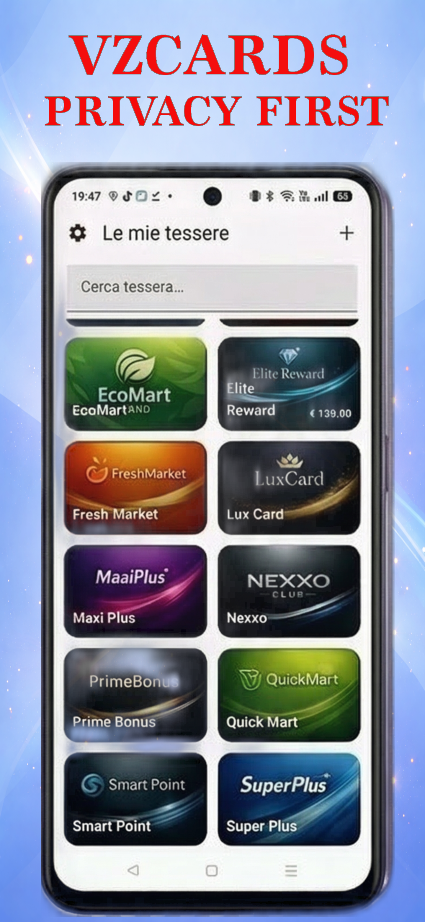 VZCards Android - Home