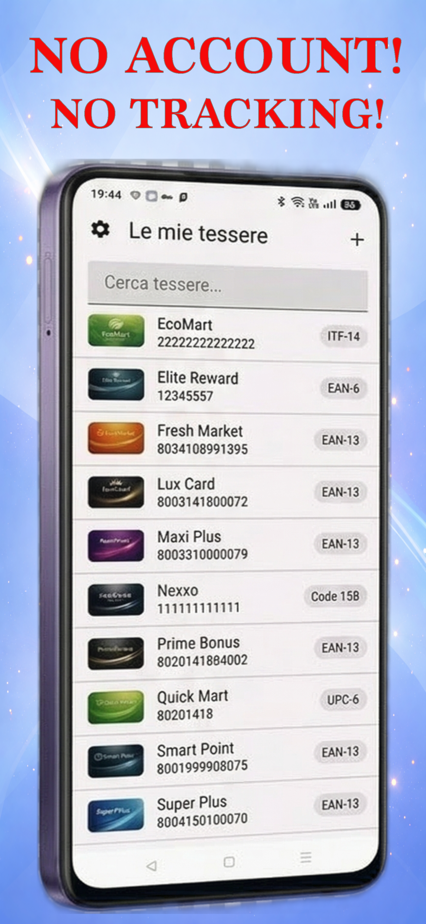 VZCards Android - Carte