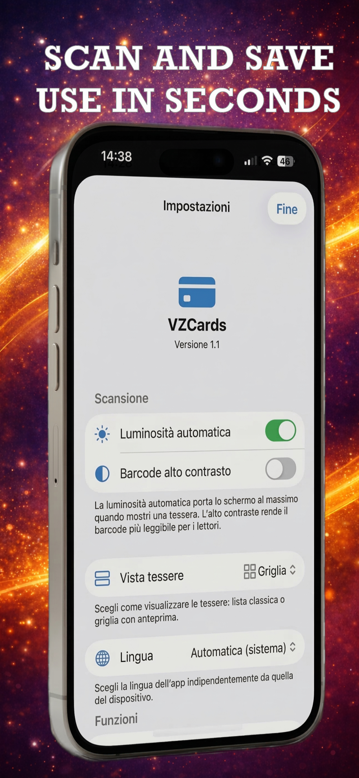 VZCards - Scansione